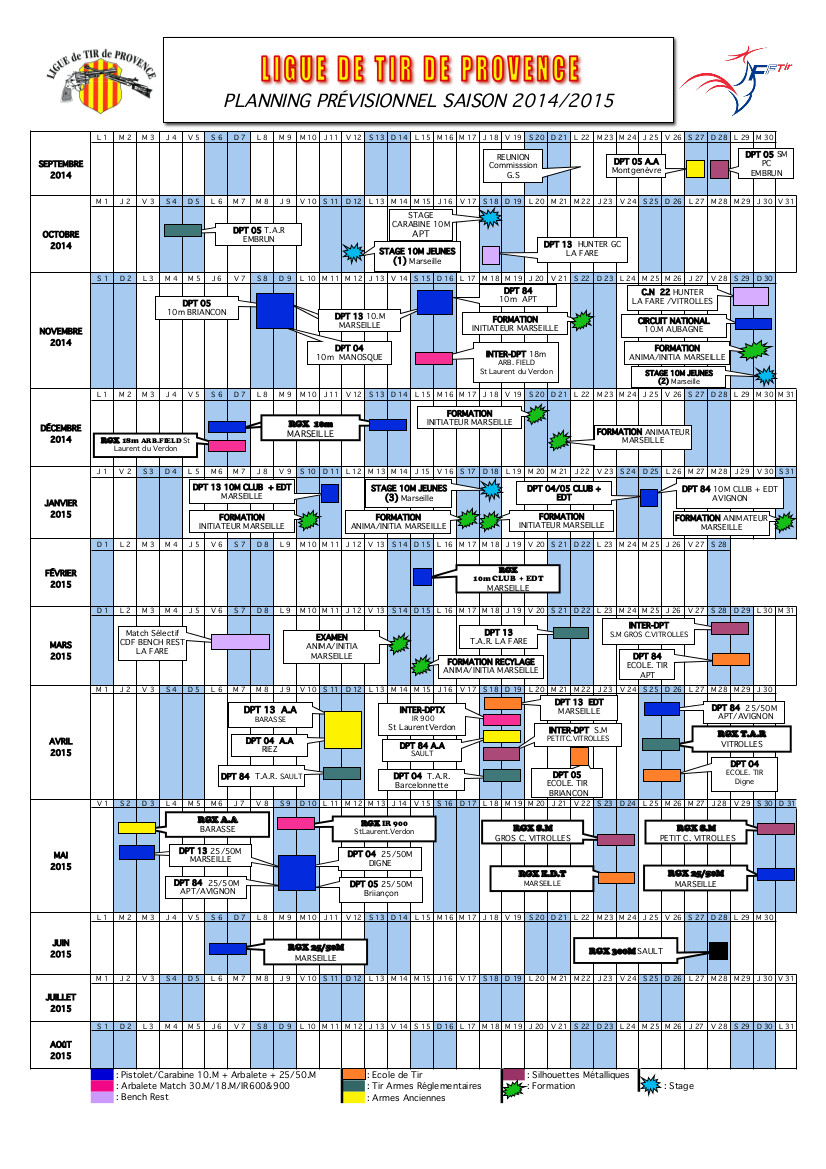 Calendrier 2014-2015